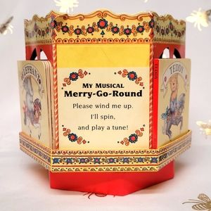 🌝VINTAGE MUSICAL TOY CAROUSEL & BOOKS 📚🎠
